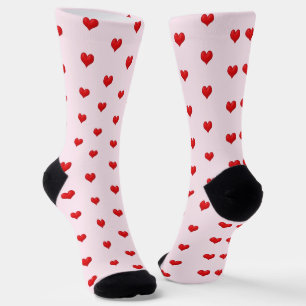 Red Hearts on Pink Socks
