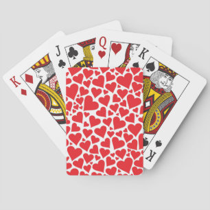 Red Hearts on White Bicycle Playing Cards
