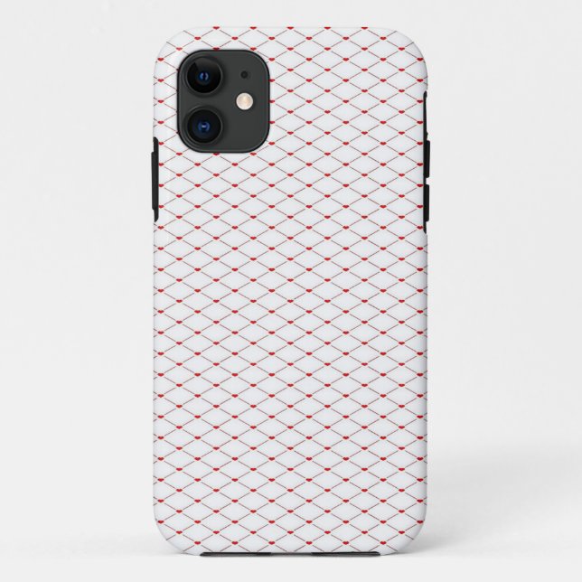 red hearts on white Case-Mate iPhone case (Back)