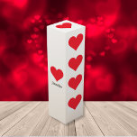 Red Hearts on White - Personalised Valentine's Day Wine Box<br><div class="desc">Red Hearts on White - Personalised Valentine's Day Wine Box,  with both names personalised. Click image to customise it quickly and easily. 30 Day Money Back Guarantee.

Red Hearts on White - Personalised Valentine's Day wine box,  created by artist RjFxx *All rights reserved. #ZazzleMade</div>