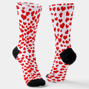 Red Hearts on White Socks