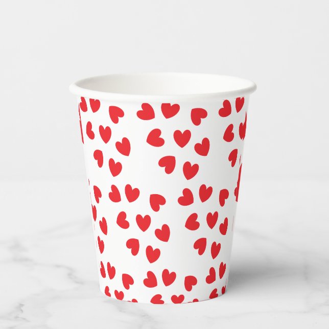 Red Hearts Paper Cup - HAMbyWG (Front)