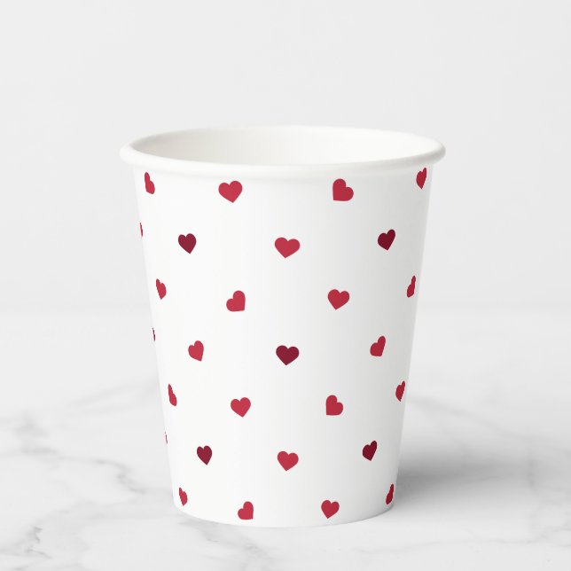 Red Hearts Paper Cups (Front)
