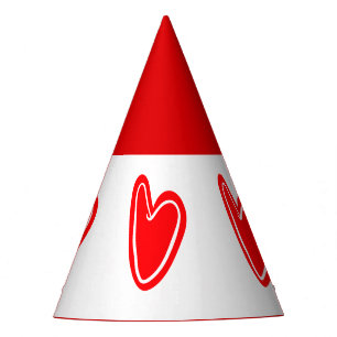 Red Hearts Party Hat