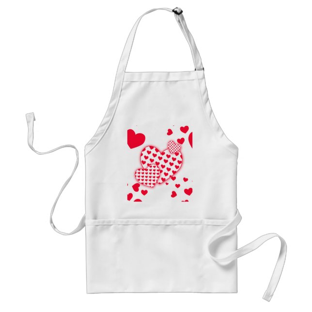 Red Hearts Patchwork Standard Apron (Front)