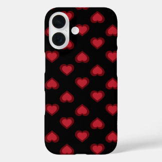 Red Hearts Pattern  iPhone 16 Case