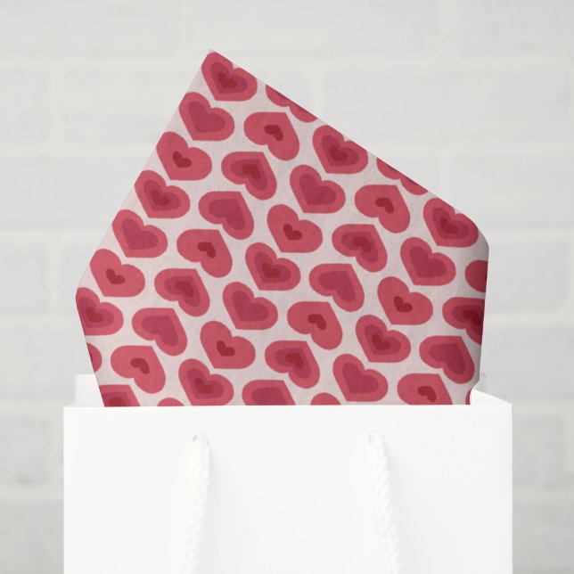 Red Hearts Pattern – Christmas & Valentine’s Day D Tissue Paper (Gift Bag)