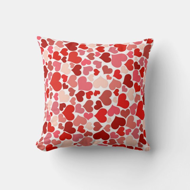 Red hearts pattern cushion (Front)