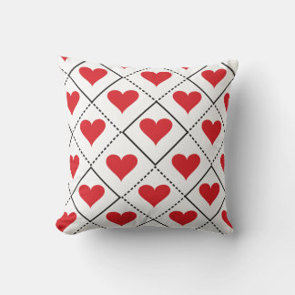 Red Hearts Pattern Cushion