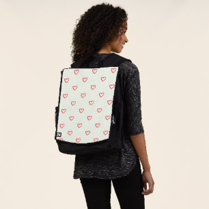 Red Hearts Pattern, Cute, Love Backpack