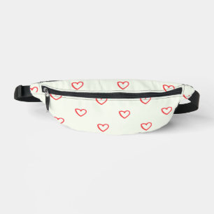 Red Hearts Pattern, Cute, Love Bum Bags