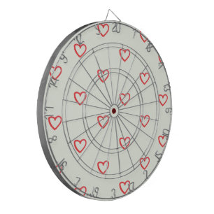 Red Hearts Pattern, Cute, Love Dartboard