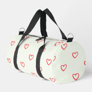 Red Hearts Pattern, Cute, Love Duffle Bag