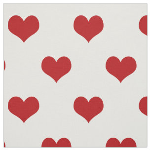 Red Hearts Pattern Fabric