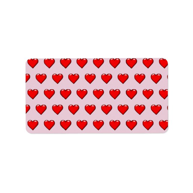 Red Hearts Pattern Label (Front)