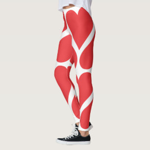 Red Hearts pattern Leggings