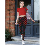 Red Hearts Pattern Love Black Fashion Yoga Workout Leggings<br><div class="desc">Custom, modern, cool, cute, chic, stylish, trendy, breatheable, hand sewn, red hearts on black geometric pattern womens full length fashion travel workout sports yoga gym running leggings pants, that stretches to fit your body, hugs in all the right places, bounces back after washing, and doesn't lose their shape on repeated...</div>