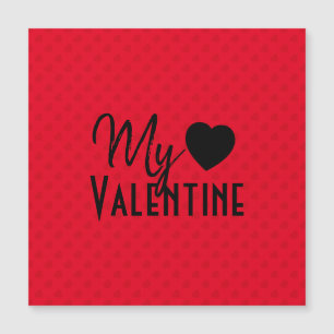 Red Hearts Pattern My Valentine Calligraphy Design