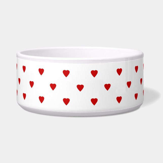Red Hearts Pattern on a White Background. (Front)
