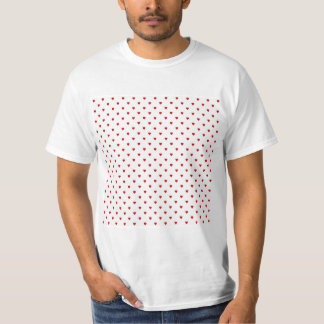 Red Hearts Pattern on a White Background. T-Shirt