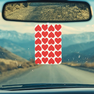 Red Hearts Pattern, Romantic, Love Car Air Freshener