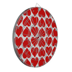 Red Hearts Pattern, Romantic, Love Dartboard