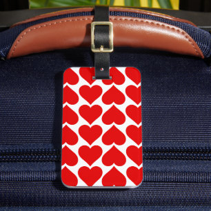 Red Hearts Pattern, Romantic, Love Luggage Tag