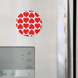 Red Hearts Pattern, Romantic, Love Magnet