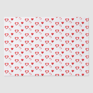 Red Hearts Pattern Valentine Love Tissue Paper