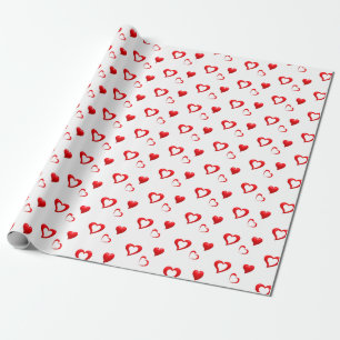 Red Hearts Pattern Valentine Love Wrapping Paper