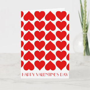 Red hearts pattern Valentine's Day card