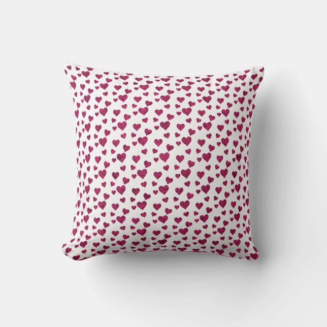 Red Hearts Pattern Valentine's Day  Cushion (Front)