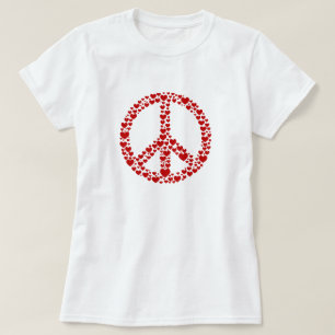 Red Hearts Peace Sign T-Shirt
