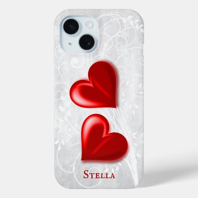 Red Hearts Personalised Case-Mate iPhone Case (Back)
