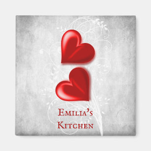 Red Hearts Personalized Magnet