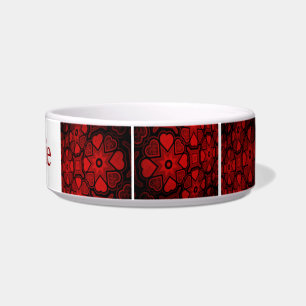 Red Hearts Pet Bowl