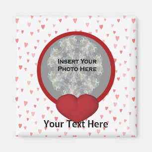Red Hearts Photo Magnet