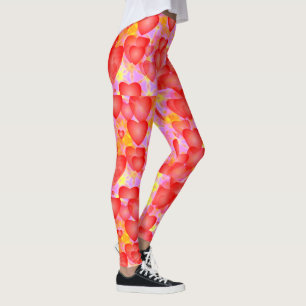 red hearts pink leggings