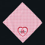 Red Hearts Pink Personalised Pet Name Pet Bandana<br><div class="desc">Pretty red hearts,  sprinkled over a pink canvas,  finished with a large heart showcasing your pet's monogram and name. Text styles,  sizes and colours can be changed,  using the edit menu. You can also change the background colour in the edit menu.</div>