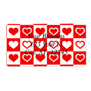 Red Hearts Plaid Pattern Thunder_Cove