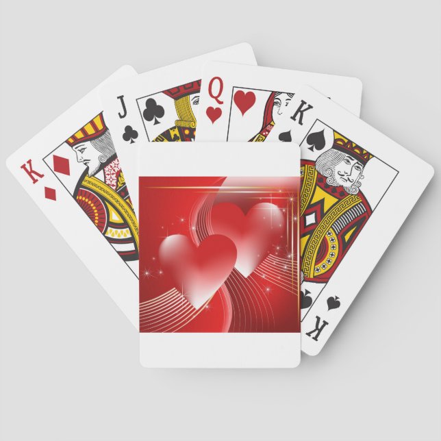 Red Hearts Playing Cards (Back)