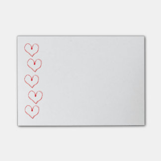 Red Hearts Post-It Notes