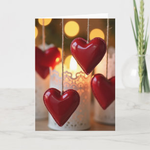 Red Hearts Romantic Card