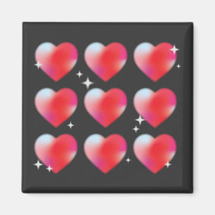 Red hearts romantic love, valentine's day  magnet
