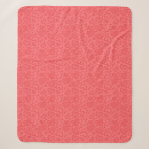 Red Hearts Sherpa Blanket
