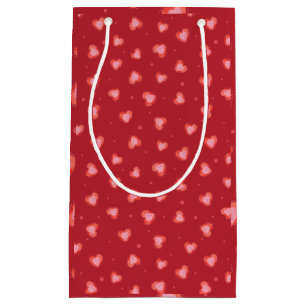 Red hearts small gift bag