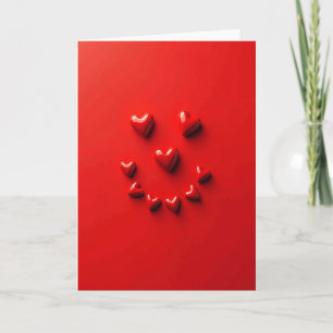 Red Hearts Smile Love Card