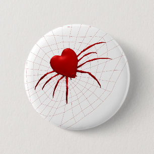 Red Hearts Spider 6 Cm Round Badge