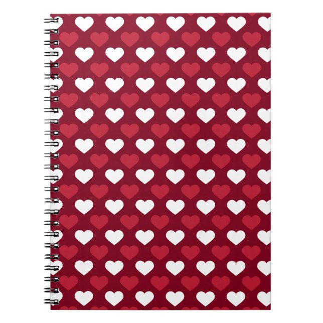 Red Hearts Spiral Notebook (Front)