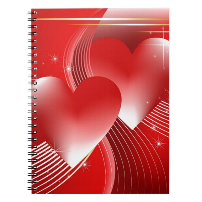 Red Hearts Spiral Notebook (Front)